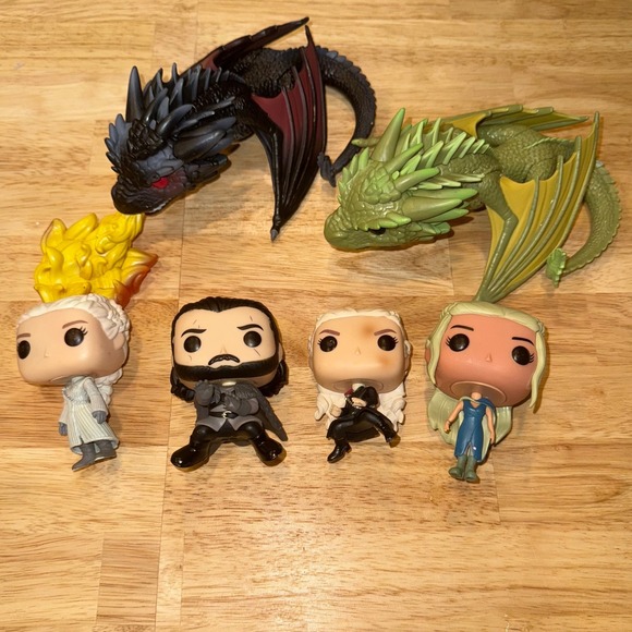 Funko Other - Funko Pop Game of Thrones Daenerys Jon Snow Dragon Rhaegal Fire Lot 25 59 67 68